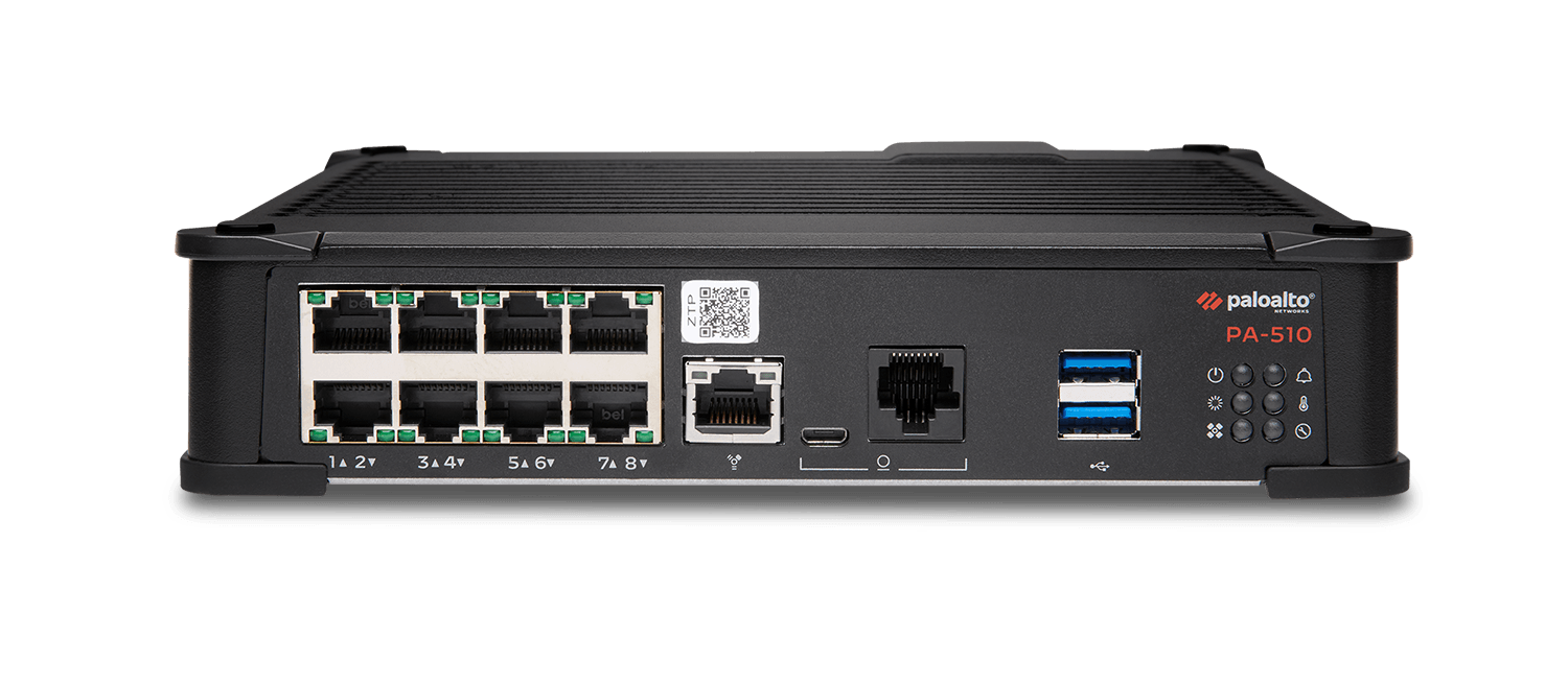 Firewall Palo Alto Networks PA-510, vista frontal com o equipamento completo