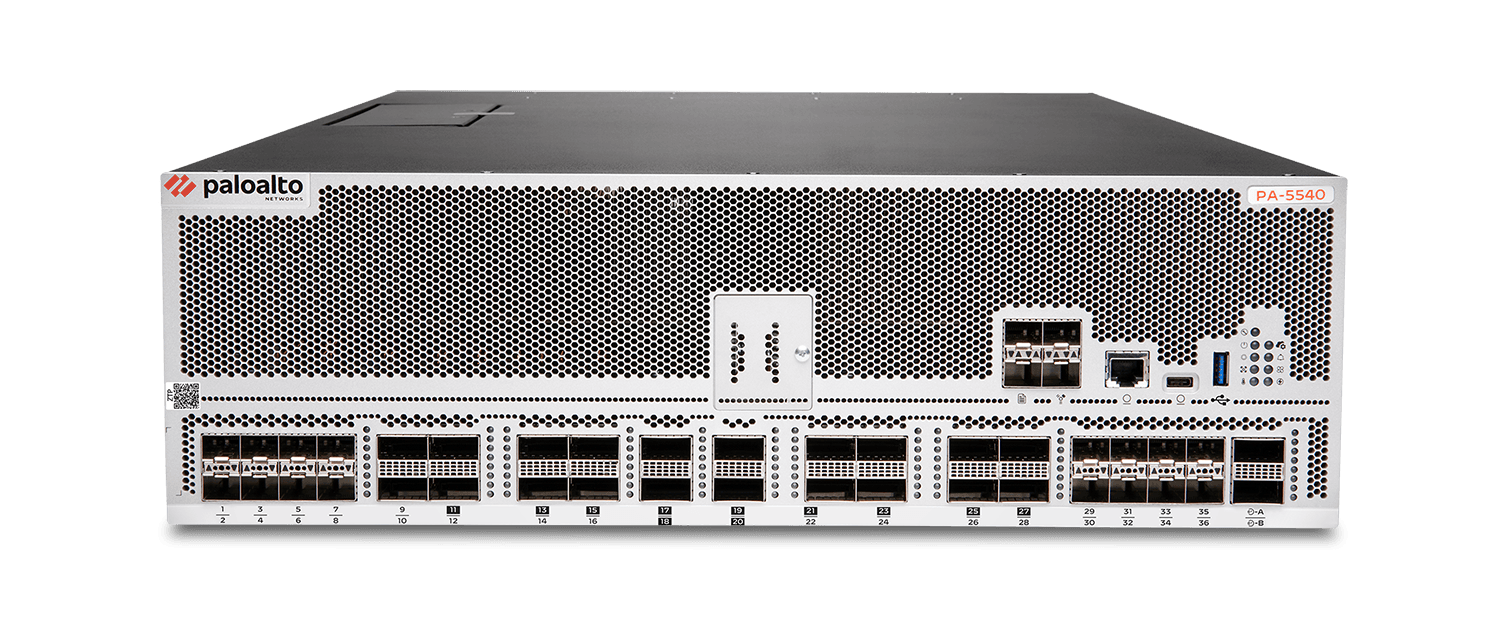 Firewall Palo Alto Networks PA-5540, vista frontal com o equipamento completo