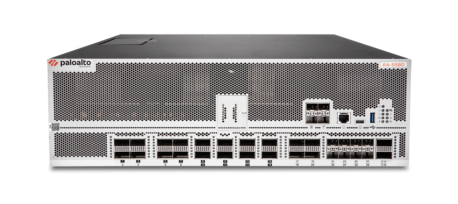 Firewall Palo Alto Networks PA-5580, vista frontal com o equipamento completo