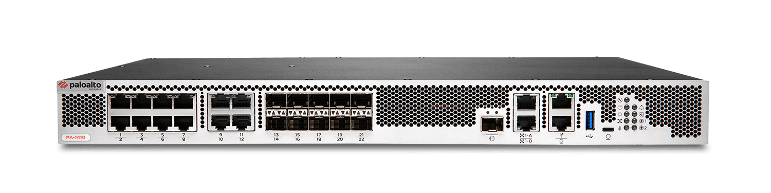 Firewall Palo Alto Networks PA-1410, vista frontal com o equipamento completo