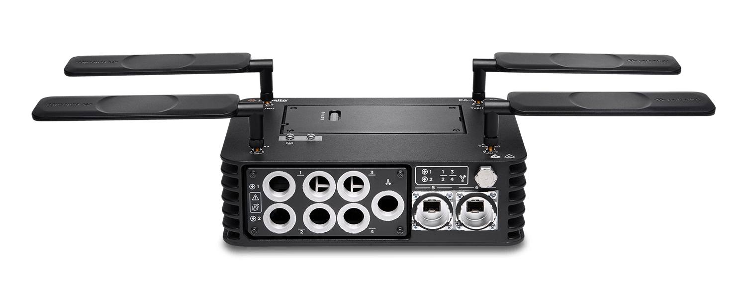 Firewall Palo Alto Networks PA-410R-5G, vista frontal com o equipamento completo