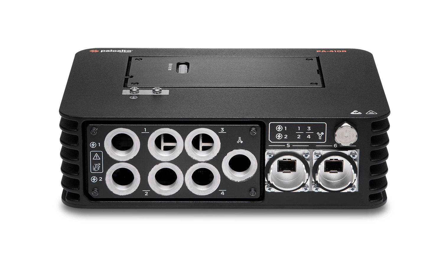 Firewall Palo Alto Networks PA-410R, vista frontal com o equipamento completo