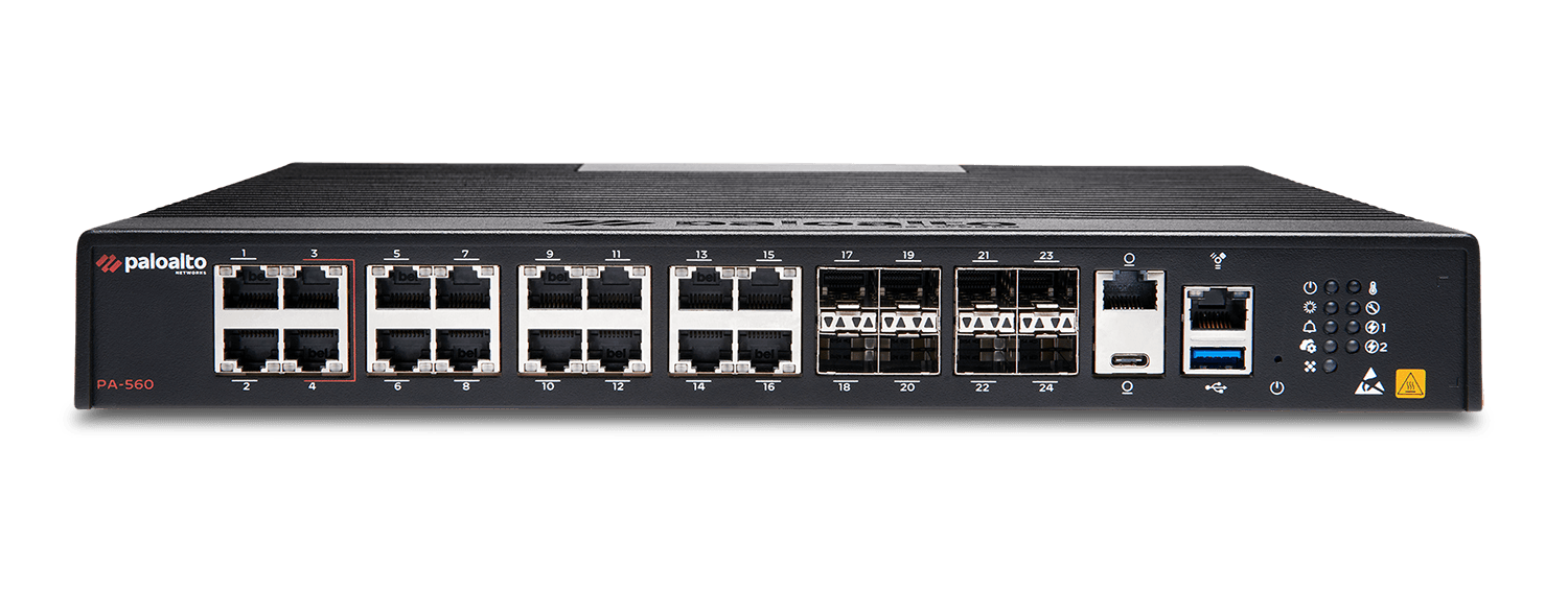 Firewall Palo Alto Networks PA-560, vista frontal com o equipamento completo