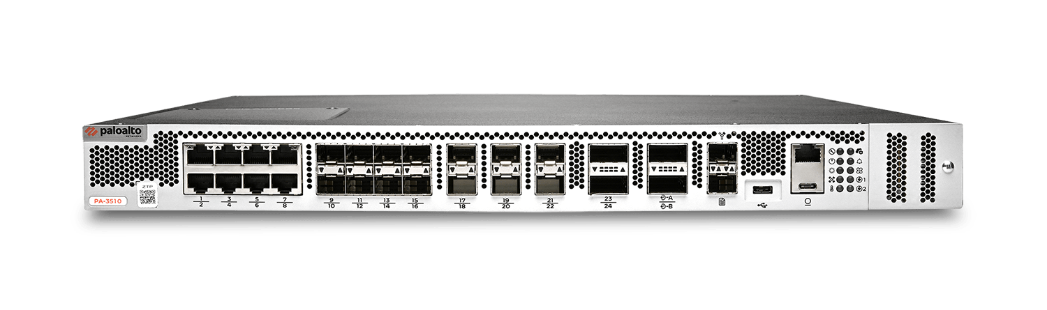 Firewall Palo Alto Networks PA-3510, vista frontal com o equipamento completo