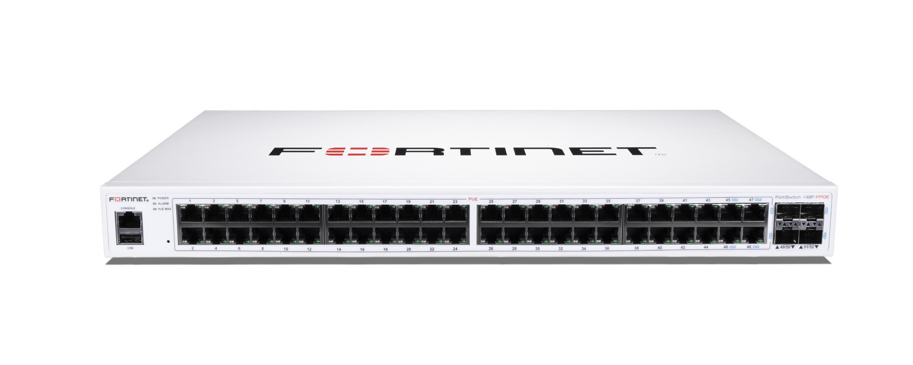FortiSwitch 148F-FPOE — imagem oficial do produto
