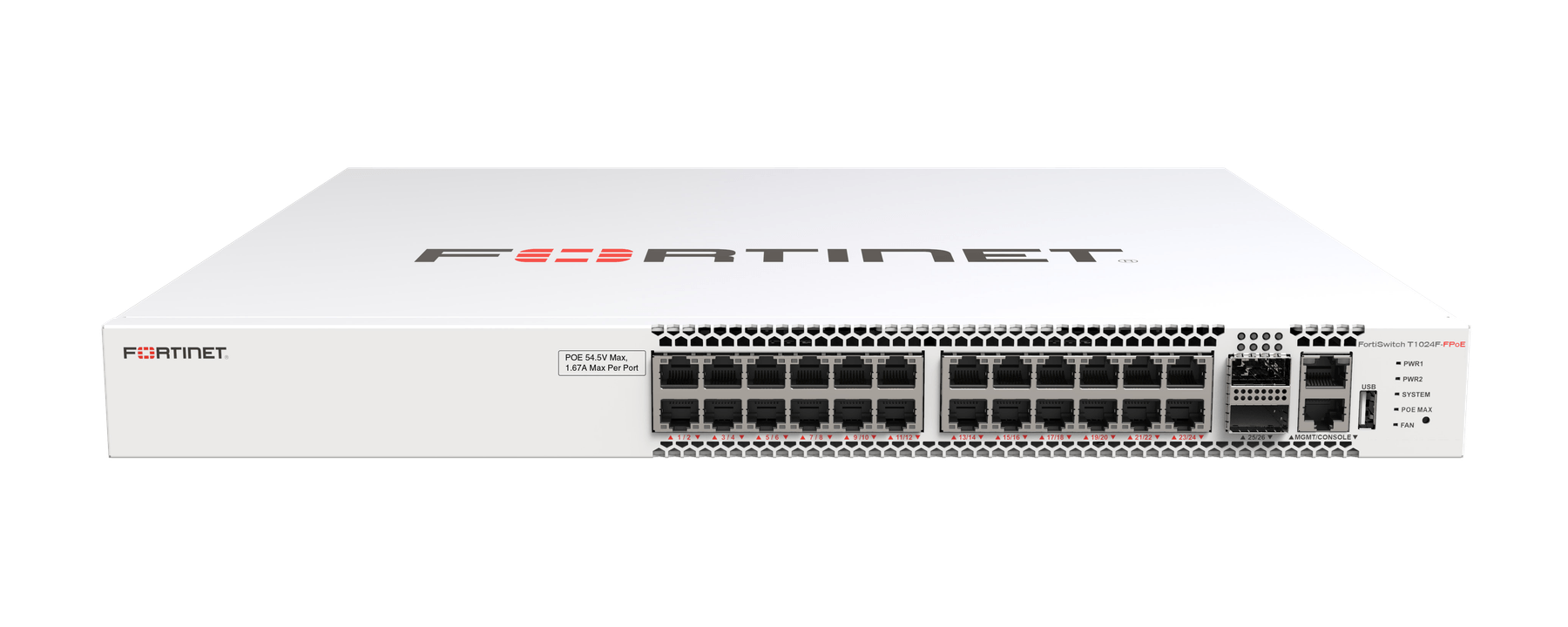 FortiSwitch T1024F-FPOE — imagem oficial do produto