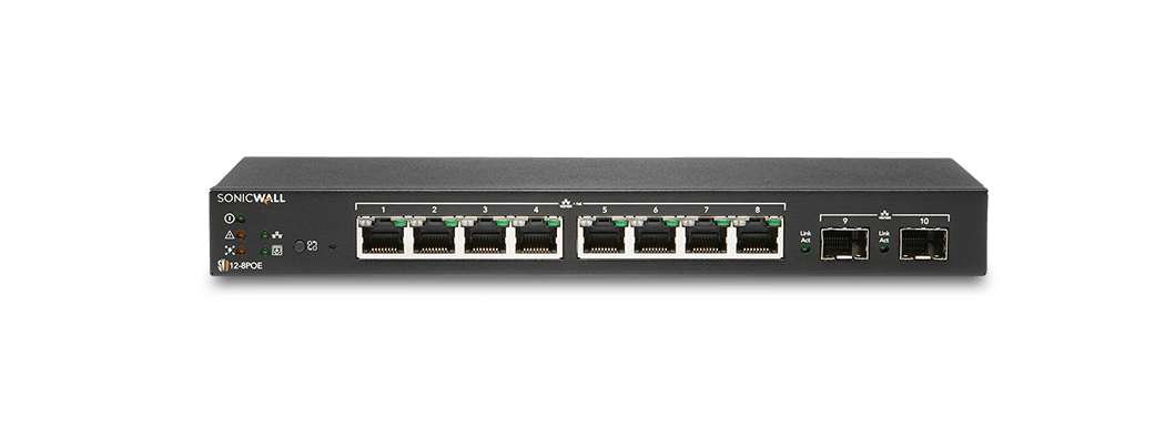 SonicWall SWS12-8POE em vista de produto