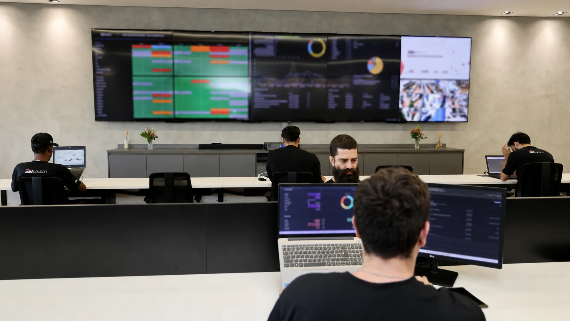 Visão ampla da operação do NOC da Add Solution